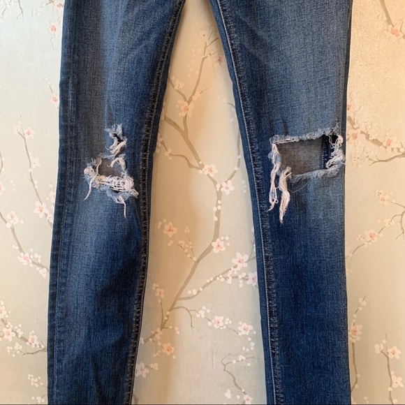 Rag & Bone High Rise Skinny Jeans Frayed in Bonnie - Picture 9 of 16